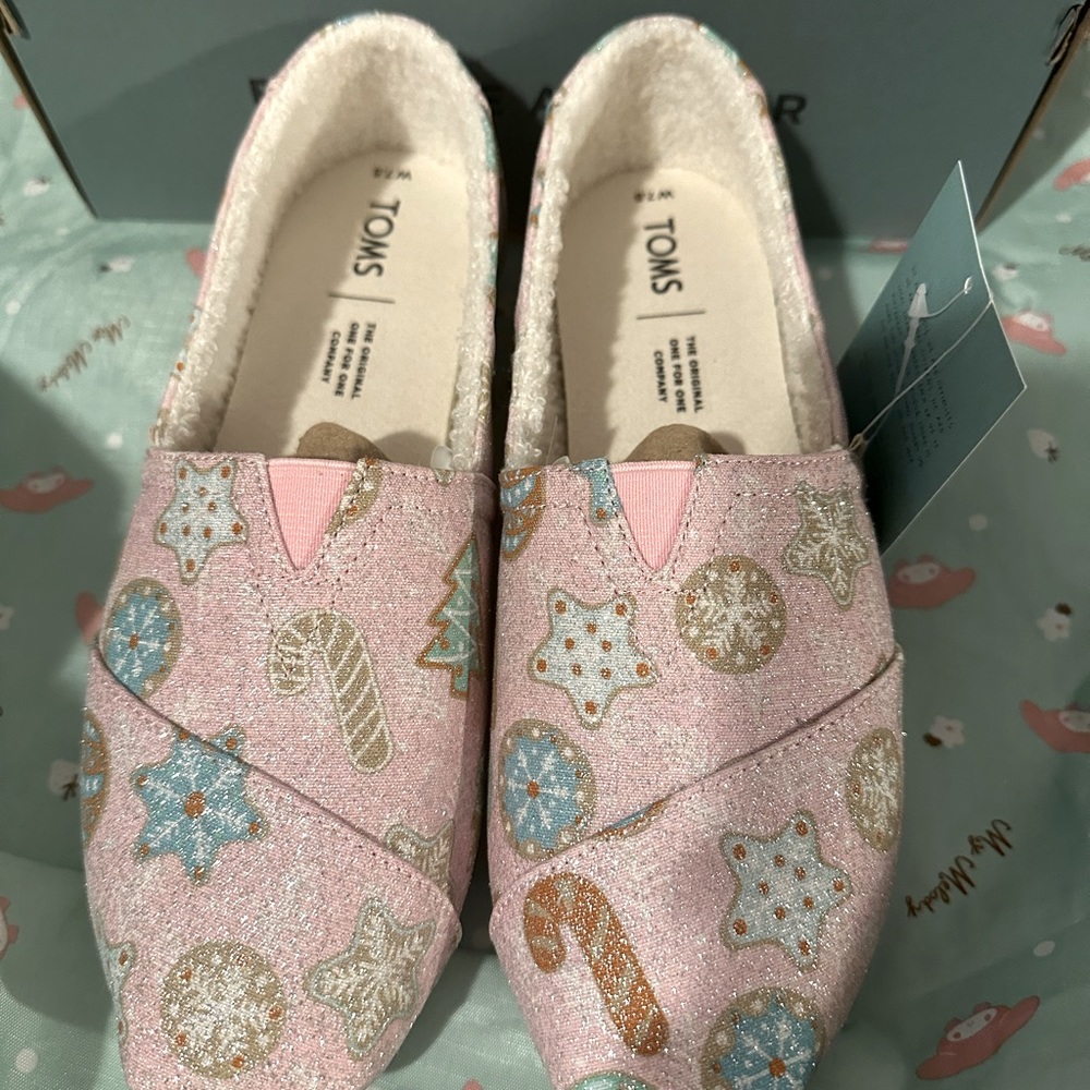 Toms Christmas Shoes  Women Holiday Party Slip on Flat